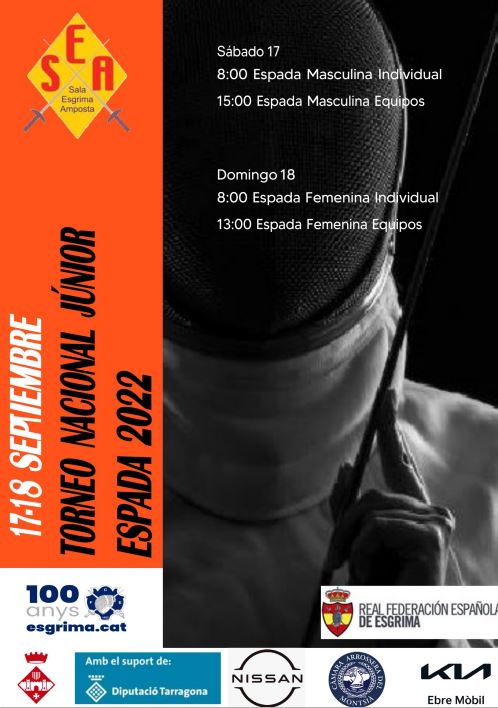 Torneo Nacional J&uacute;nior Espada 2022 (Amposta, 17 y 18 de septiembre)